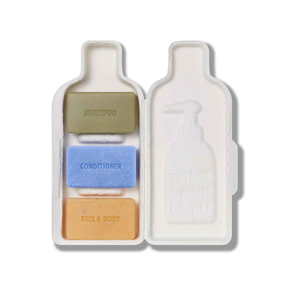 DONGGUBAT Correct Solid and Body Soap Trial Travel Made In Korea Shampoo, Conditioner, Set, 60g, Mild, Acidic, Foaming, Silicone-Free, 100% Natural,