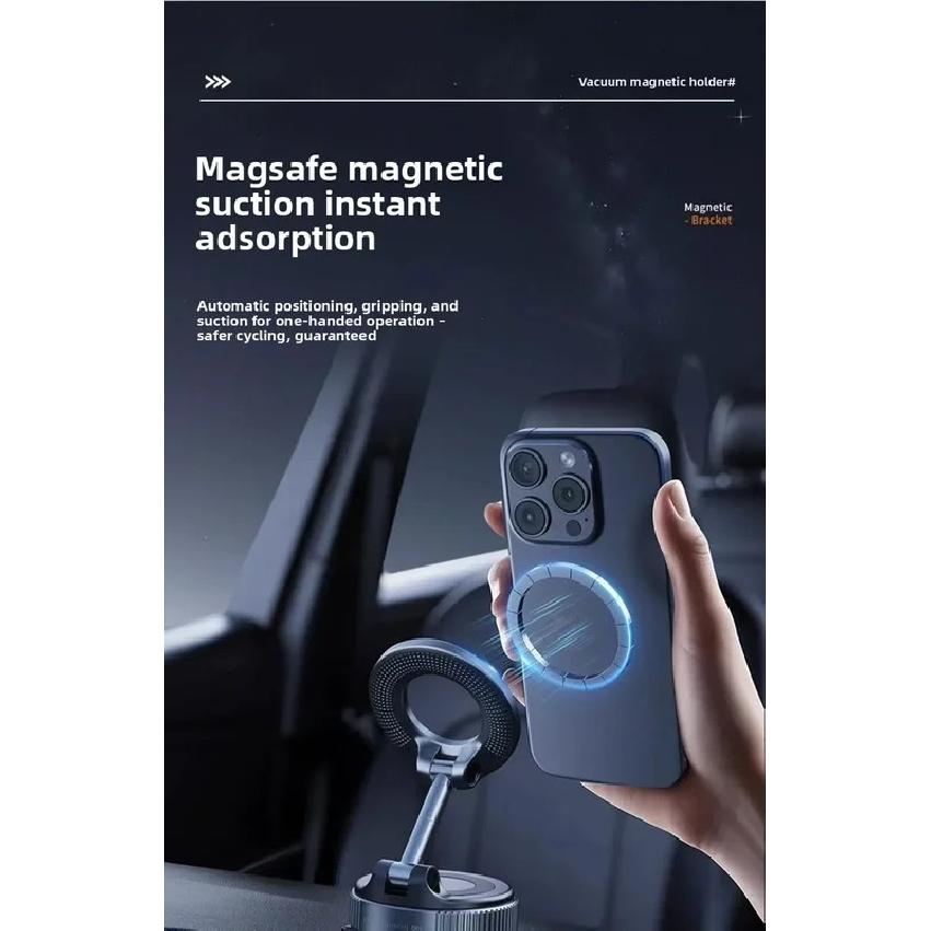 Magnetic Phone Holder Rotating Folding Vacuum Suction Mag Stand For Car Navigation Gym Kitchen Streaming Bracket