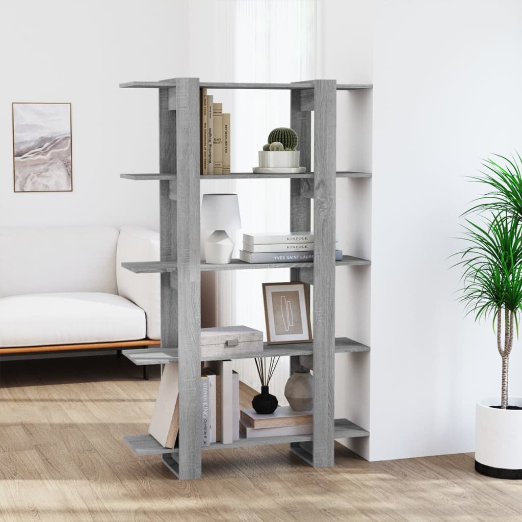 Bookshelf Room Divider Grey Sonoma 100*30*160 cm