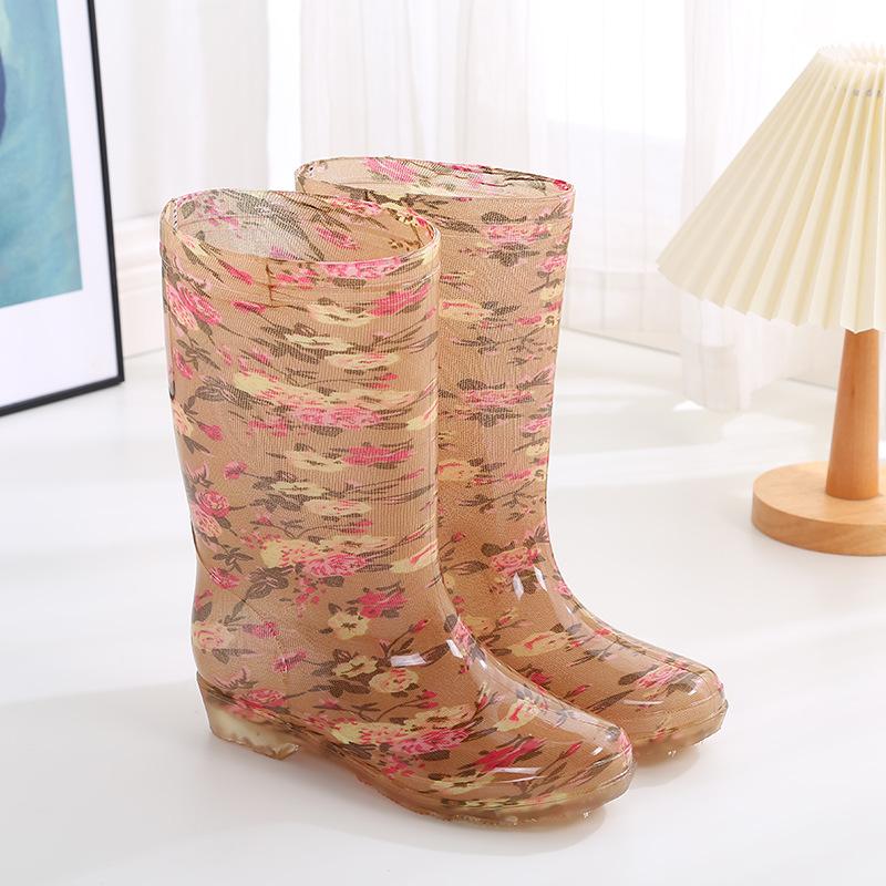 

New rain shoes waterproof shoes women s middle tube outer wear non-slip warm rubber shoes overshoes warm adult water boots kitchen four seasons 40