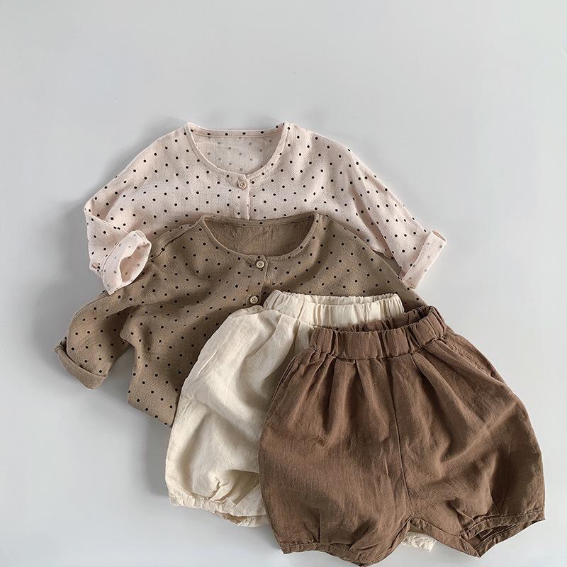 Trendy Cotton Linen Korean-Style Casual Summer Shorts - Unisex Kids' Five-Point Baby Harem Pants