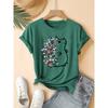 Summer Lady Clothes Crew Neck Short Sleeve Cartoon Hedgehog Graphic T Shirt Women's Outfits Casual Streetwear Soft Tees