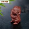Purple Clay Four Happiness Zodiac Monkey Tea Pet Elegant Exquisite Miniatures Tea Figurine Play Toys Tea Statue Ornaments Gift