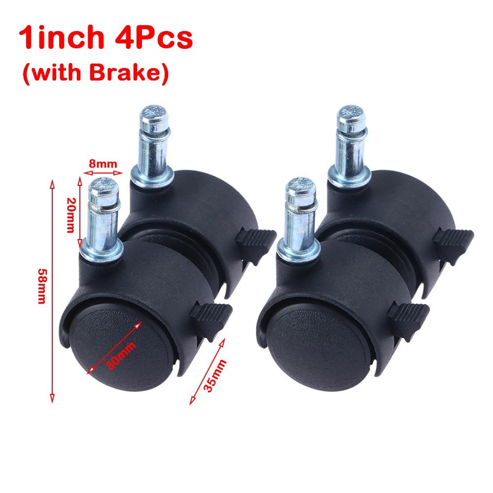 4Pcs Silent Operation Swivel Casters  for Furniture Office Chair Suitcase Trolley