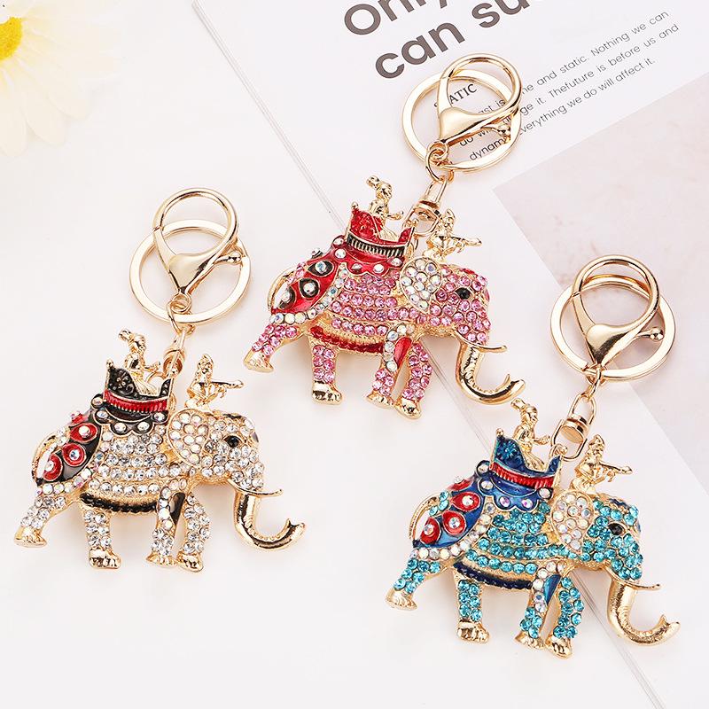 Southeast Asian Elephant Keychain: Colorful Thai Elephant Pendant Bag Charm - Lucky Travel Gift