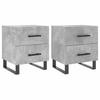 Nightstands 2 Pcs Concrete Grey 40 X 35 X 47.5 Cm Particleboard