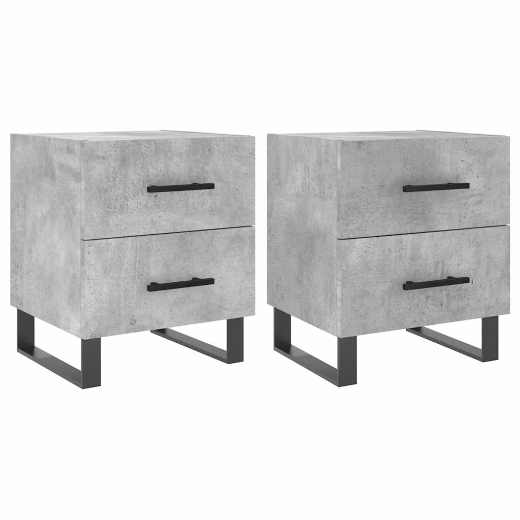 Nightstands 2 Pcs Concrete Grey 40 X 35 X 47.5 Cm Particleboard