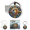 Cute Sun Moon Glass Pendant Keyring Portable Key Organizer For Gift Or Personal Use