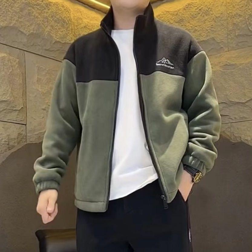 

Мужская теплая флисовая куртка: Повседневный спортивный кардиган на осень/зиму L [120-140 Jin]