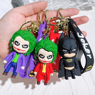 Anime Harley Quinn Cartoon Joker Image Doll Keychain Cute Key Ring Wonder Woman Jewelry Halloween Xmas Toys Gift