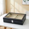 PU Leather 8-Grid Glasses Display Case, Moisture & Dust-Proof Storage for Sunglasses & Polarized Eyewear