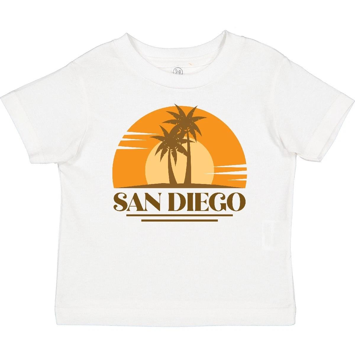 Inktastic San Diego California Retro Sunset Baby T-Shirt Palm Trees Cities Tees 160