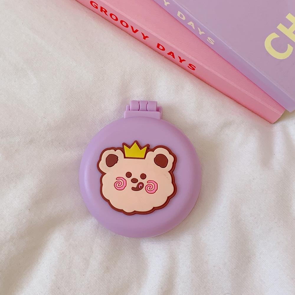 Cute Cartoon Folding Comb with Cosmetic Mirror for Girls Air Cushion Massage Portable Comb  Kids Dress Up Makeups Toy Gifts