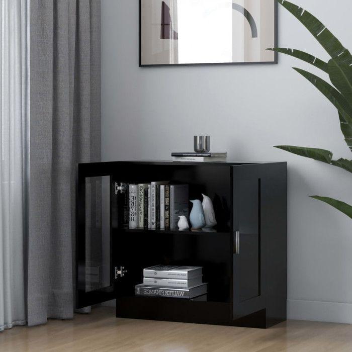VidaXL Black Display Cabinet 82.5x30.5x80 Cm Engineered Wood 802742