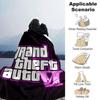 1 pezzo Coperta Morbida in Flanella Grand Theft Auto con Stampa di Designer Una coperta accogliente per tutte le stagioni, perfetta per il divano, il letto, l'ufficio