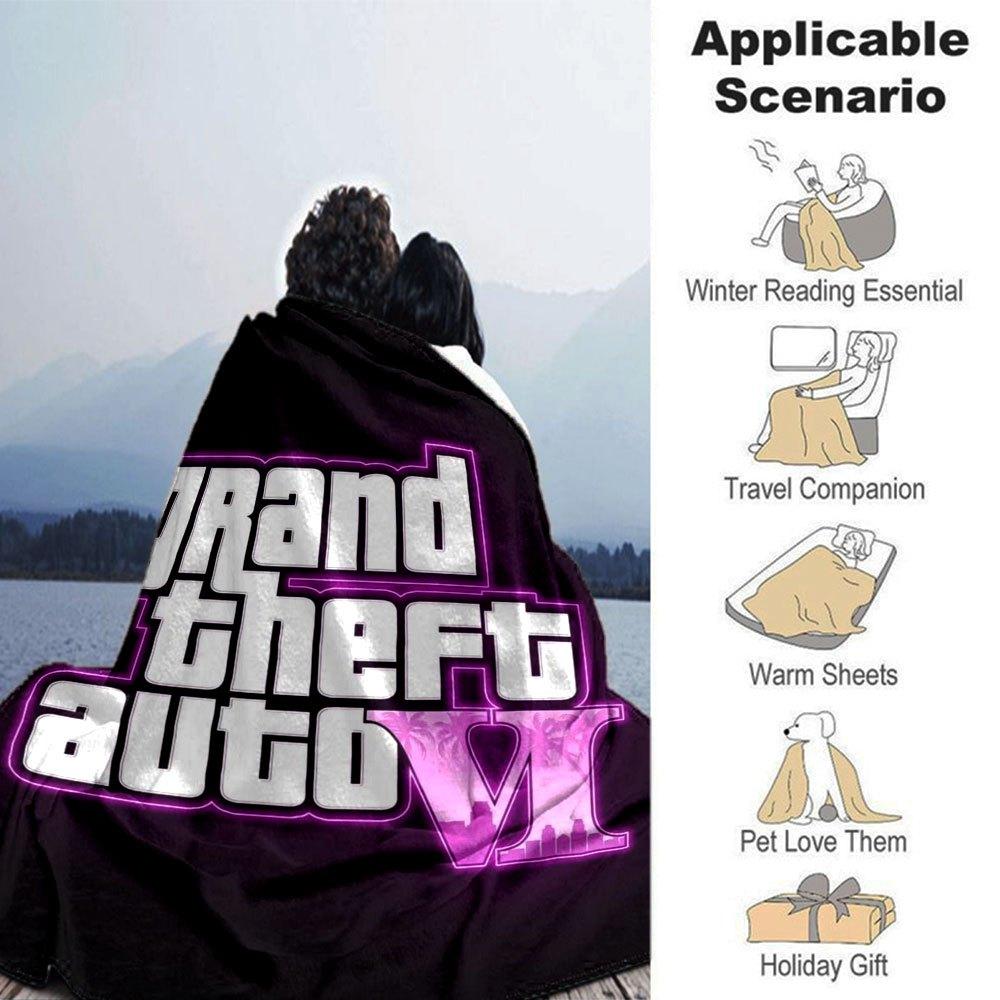 1 pezzo Coperta Morbida in Flanella Grand Theft Auto con Stampa di Designer Una coperta accogliente per tutte le stagioni, perfetta per il divano, il letto, l'ufficio