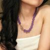 Myanmar Violet Jadeite Natural Quartzite Large Particle Necklace Women'S Retro Multi-Wearing Necklace