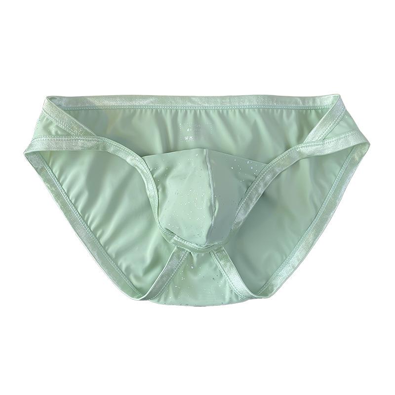New Men's Sexy Low-Waist Briefs: Pure Style Bikini Triangle with Breathable Sequin Design