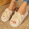 Cozy Plush Lined Open Toe Slippers with Non-slip Soft Sole for Winter & Autumn