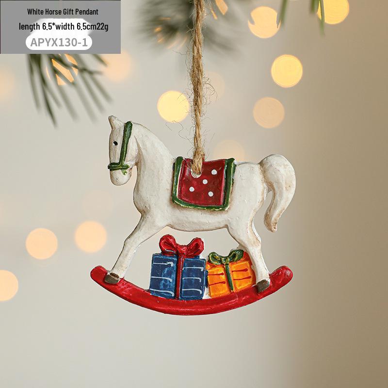 Colorful 3D Retro Bell Resin Ornament - American Cartoon Style Christmas Hanging Decoration