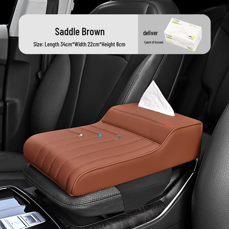 Universell bilarmstödspdyna av minnesskum med hållare för papperslåda