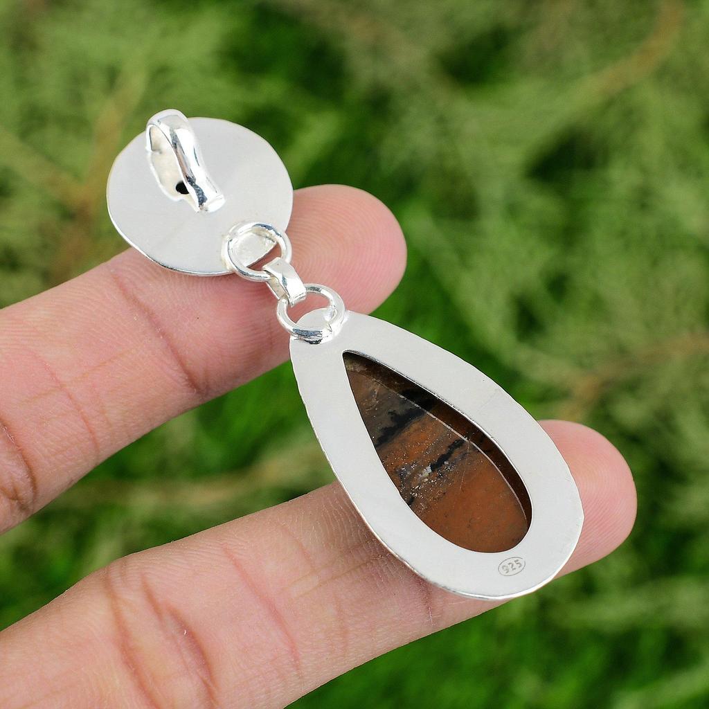 Honey Dendrite Opal Gemstone Pendant 925 Sterling Silver Pendant Handmade Jewelry Christmas Gifts