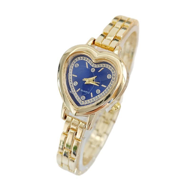 Dames Hartvormige Strass Horlogeband Armband Polshorloge