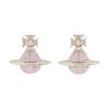 Brass Crystal Earrings Women's Pink 6201035R02P663P663