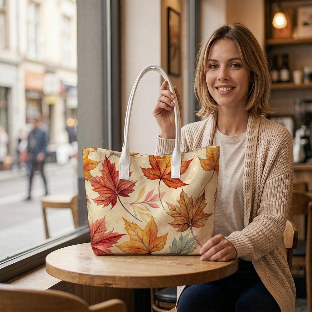 Autumn Maple Leaf Print Shoulder Bag Casual Daily Handbag