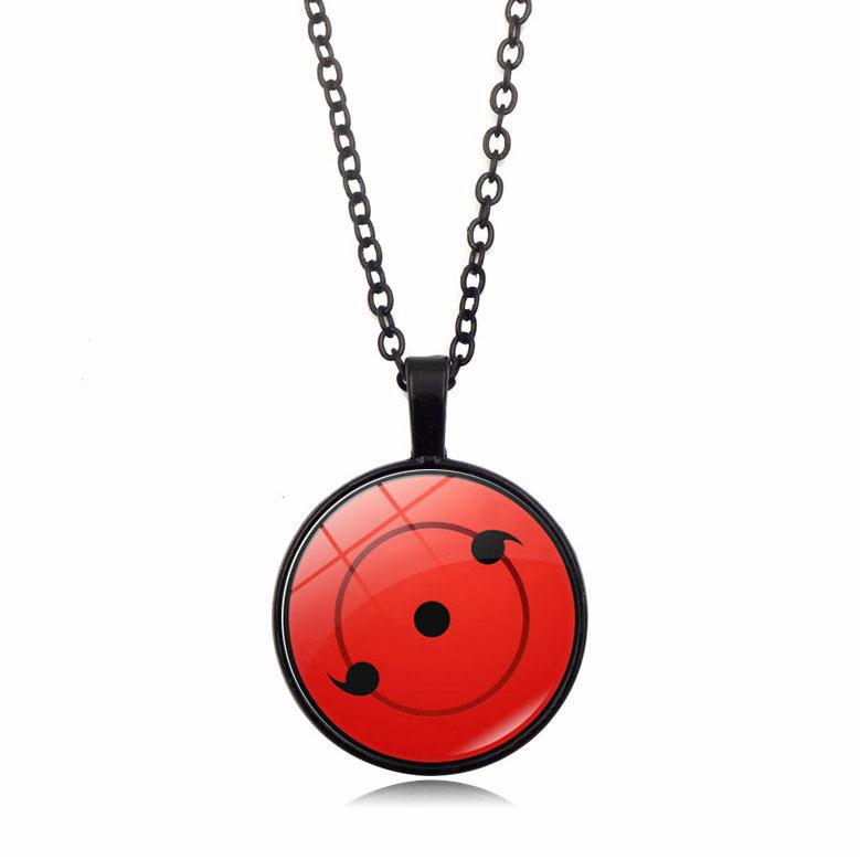 anime merchandise Naruto Sharingan Pendant Necklace Men Women Versatile Circular accessories Sweater Chain toys gifts for kids