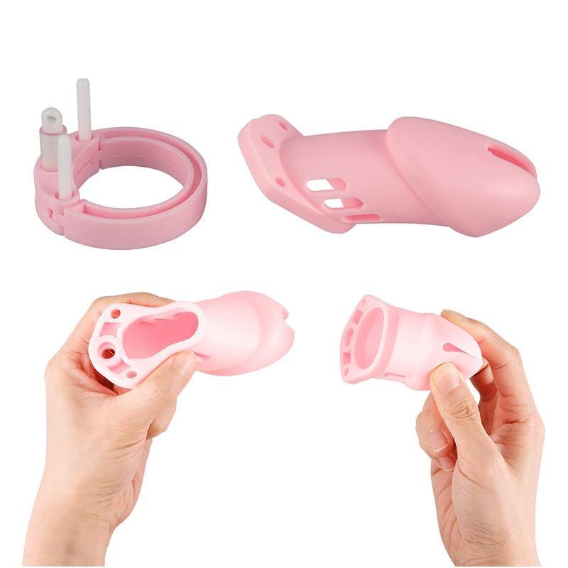 MoDi 5 Size Soft Male Chastity Cage Device Cock Cage with Rings Erotics Urethral Brass Lock Locking Sex Toys for Men Adults