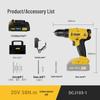 Deli 20V Cordless Drill & Screwdriver Kit CN plug (adapter included)