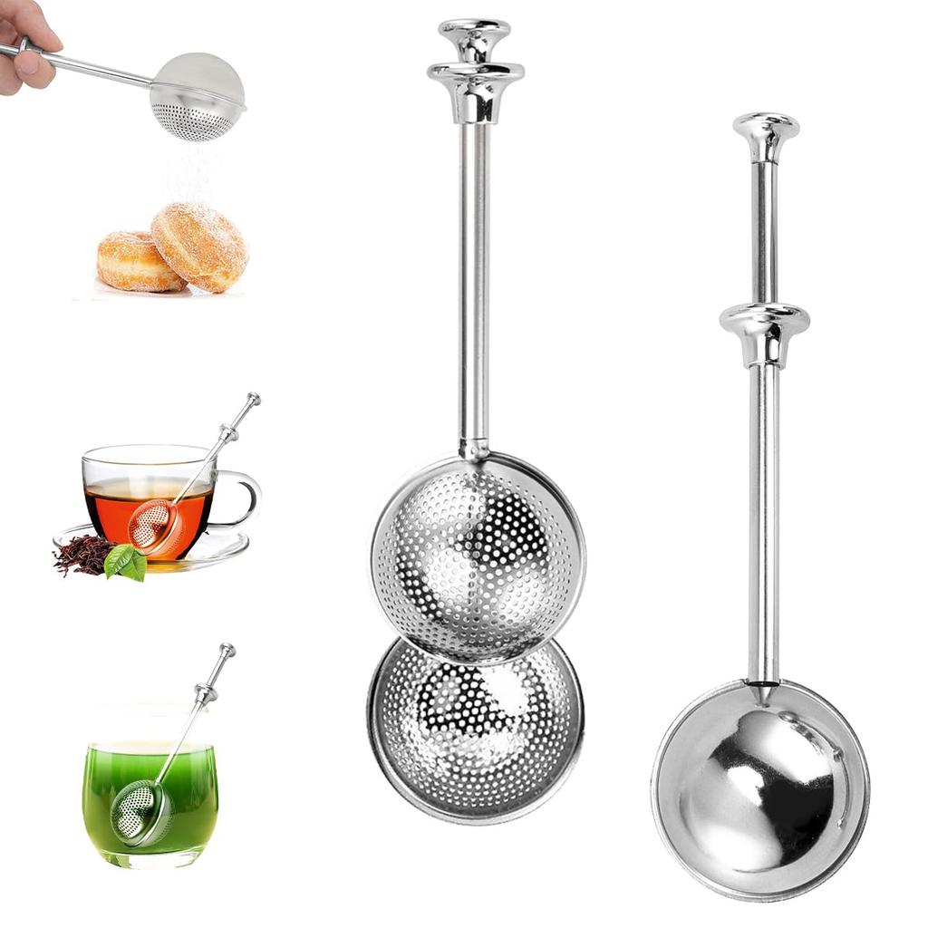 Tea Strainers for Loose Tea, 2 pcs Stainless Steel Tea Infuser Fine Mesh Tea Ball, Diffusers Steeper for Loose Leaf Tea