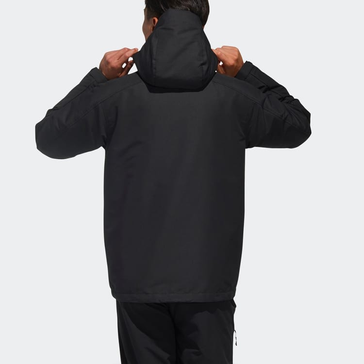 Adidas Down Jackets Men's Black Hooded Moderate 3 In 1 Down Jacket GP2916