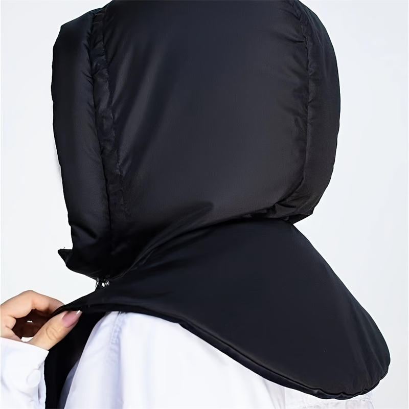 Winter Ultralight Down Hooded Hats For Women Men Warm Ring Scarf Balaclava Hat Neck Zippper Drawstring Coat Scarf Short Tank Top