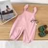 Little Pig David Girls' Summer Lace Strap Jumpsuit - Stylish Solid Color Outfit for Baby Girls