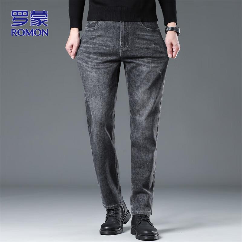 Romon Men's Straight Fit Business Casual Jeans