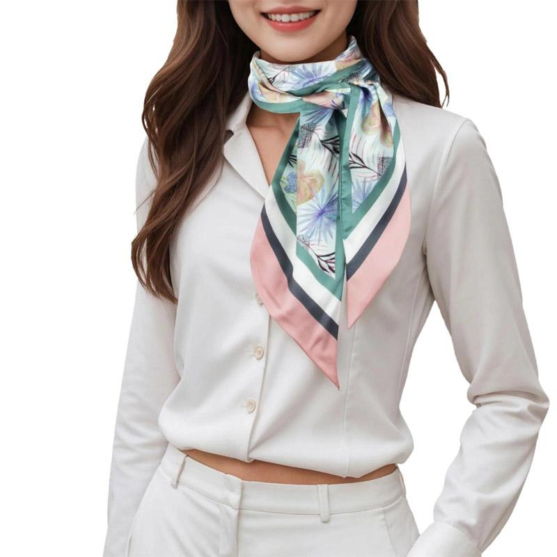 Modische Streifen Haarband Schal Damen Krawatte Tasche Schals Satin Seide Dünne Kopftücher Damen Kleiner Langer Schal Seidenschal Neu