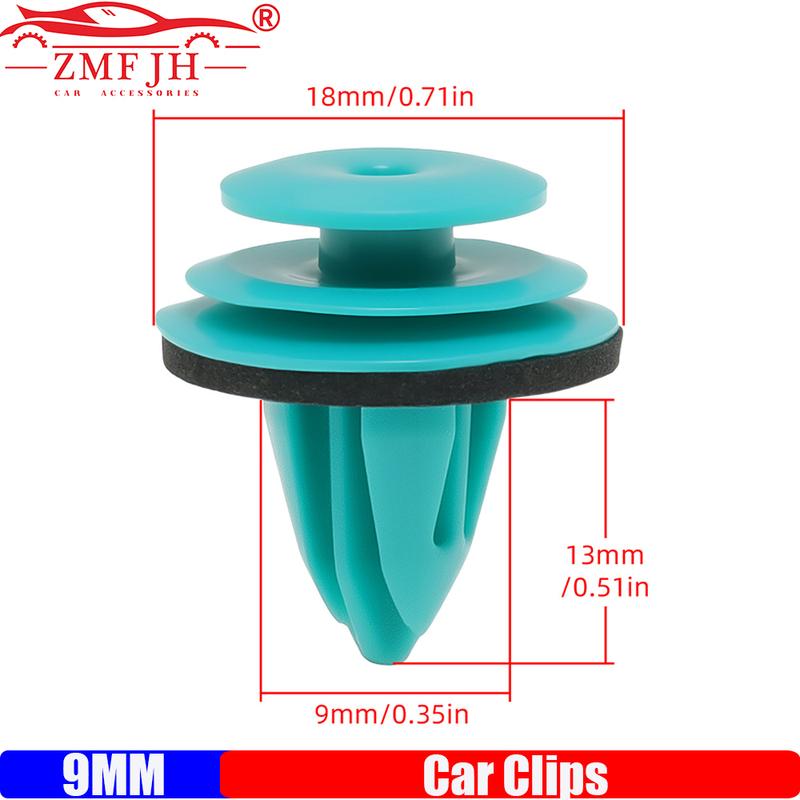 

ZMFJH 50X Green Nylon Retaining Clip for Toyota Bumper Door Buckle Car Interior Accessories Auto Vehicle Retainer Fastener Rivet