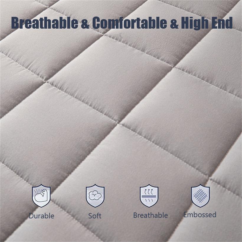 5-Sides Fuffy Enclosed Mattress Cover with Zipper Dust-Proof Fitted Sheet for Double Queen King Bed Thicken Mattress Protector