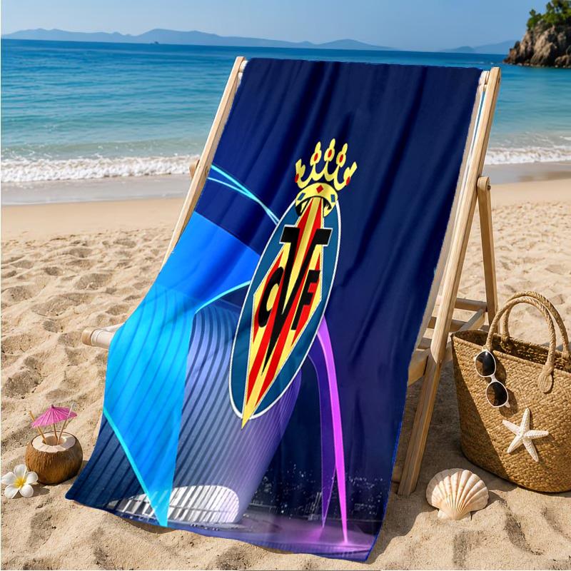 Club Vill-arreal Crest Design Beach Towel Microfiber Beach Towel, Lightweight and Quick-Dry, for Summer Travel, Swimming Pool Fan Birthday Gift