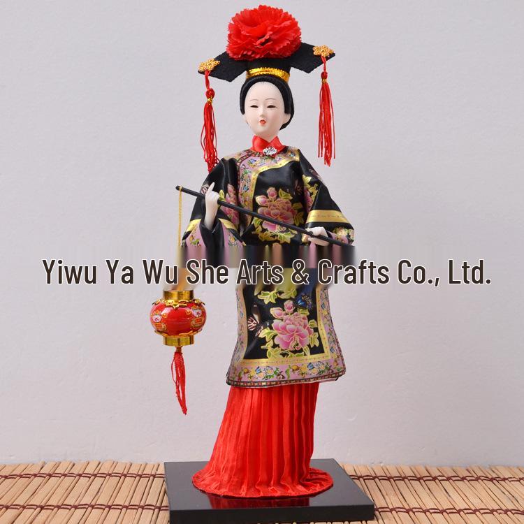 Seidenpuppenpuppe einer Prinzessin der Qing-Dynastie - Haus- & Hoteldekoration, Geschenk, Reiseandenken