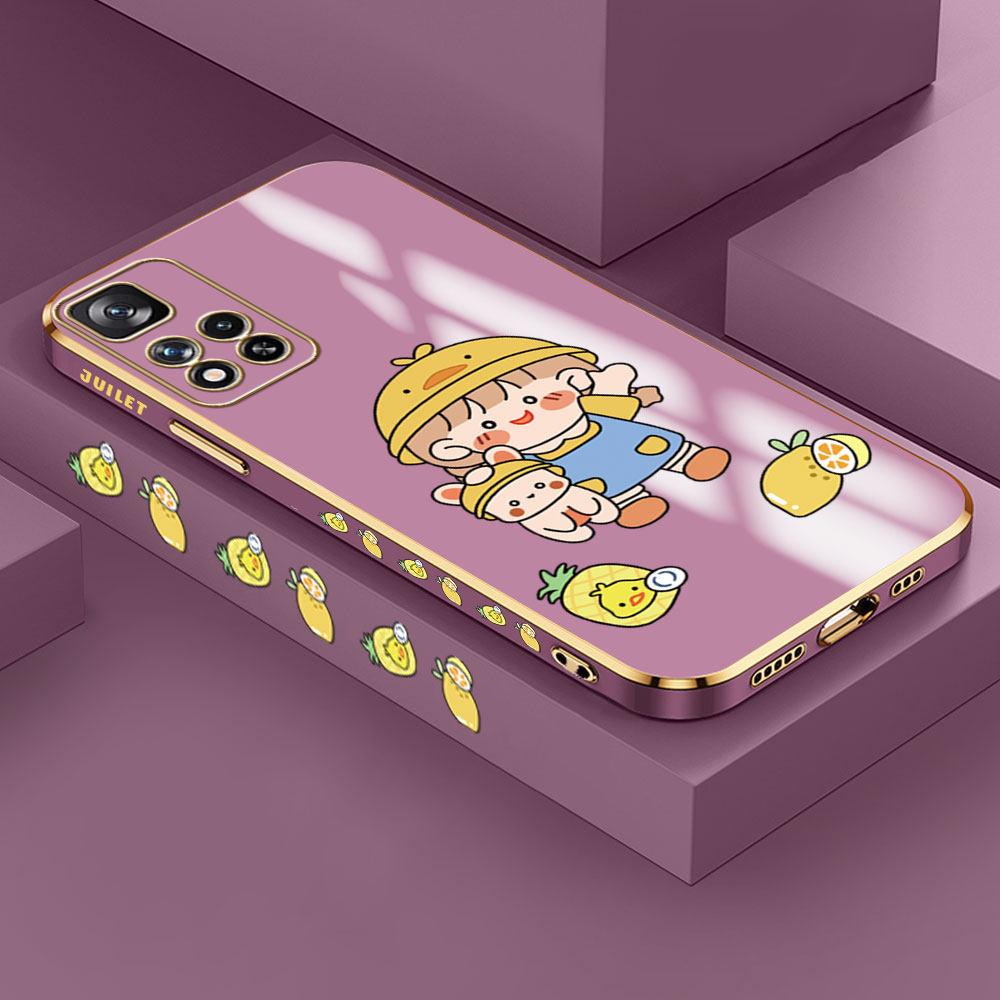 For Redmi Note 13 Pro 12 Pro 12S 11 Pro 11S 10S OPPO A38 A77s A96 Realme C33 C65 OnePlus Lovely Girl Pattern Full Lens Protect Shockproof Casing