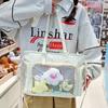New Fashion Sweet Ita Bag Lolita Girl Transparent Shoulder Bag Women Large Capacity Ribbon Bow Tote Bag Cute DIY Display Handbag