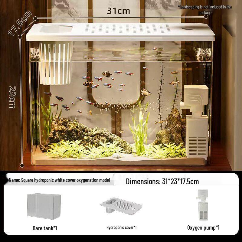 Eco-Friendly Desktop Fish Tank - Small Transparent Goldfish Aquarium for Home or Coffee Table Decor