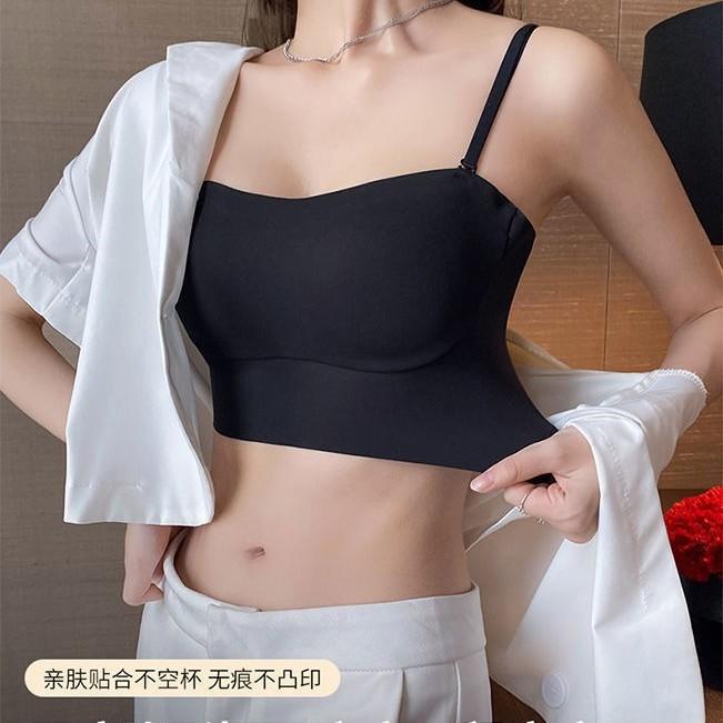 Jimei summer tube top underwear women's small breasts gather anti-light beautiful back sling vest type seamless bra wrap