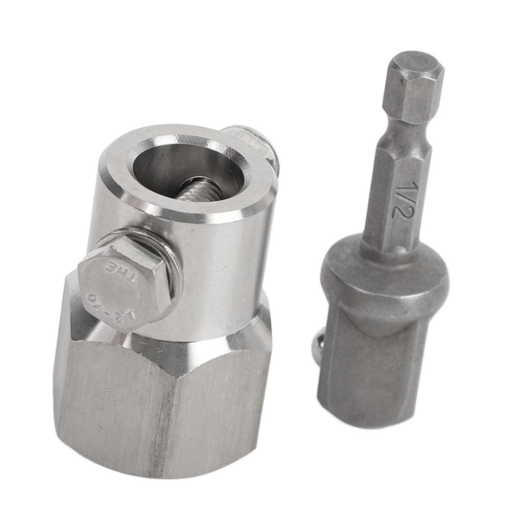 Top Wind Anhängerstützrad Kurbelgriff Akku-Bohrmaschinenadapter mit 12-Zoll-Stecknussadapter Edelstahl