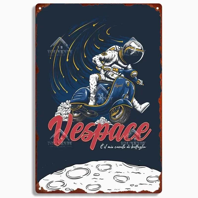 Retro plechová cedule pro domácí dekoraci, Vintage kovový plakát Vespa, Bar, Klub, Motocyklová garáž Nástěnná dekorace, Značka