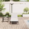Black Sun Lounger with Cushion Poly Rattan