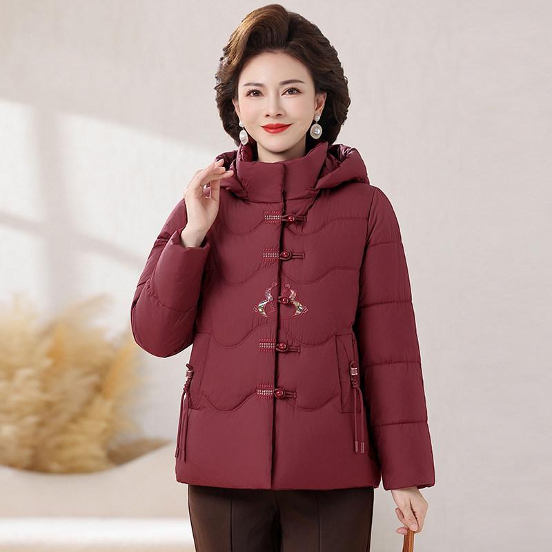 Plus Size Winter Cotton Padded Jacket for Middle-Aged and Elderly Women - Warm and Loose Fit